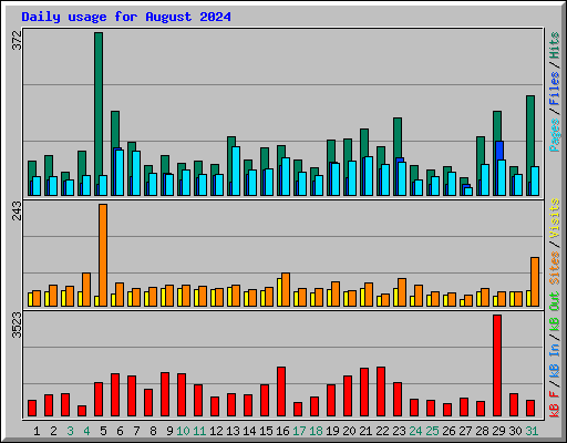 Daily usage for August 2024