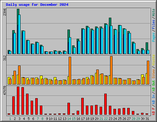 Daily usage for December 2024