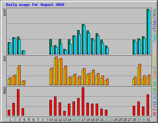Daily usage for August 2026