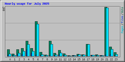 Hourly usage for July 2025