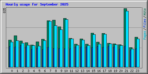 Hourly usage for September 2025