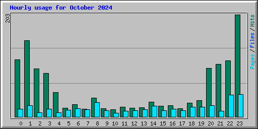 Hourly usage for October 2024