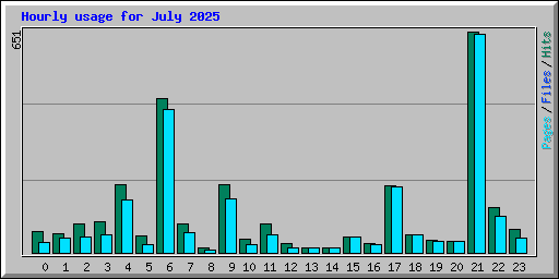 Hourly usage for July 2025