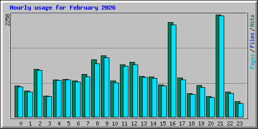 Hourly usage for February 2026