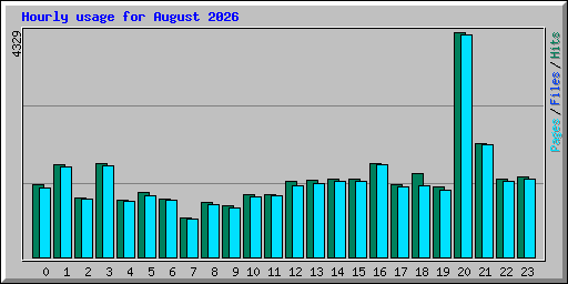 Hourly usage for August 2026