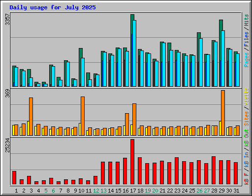 Daily usage for July 2025