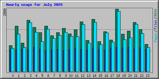 Hourly usage for July 2025