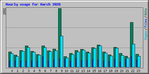 Hourly usage for March 2026