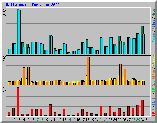 Daily usage for June 2025