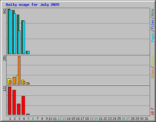 Daily usage for July 2025
