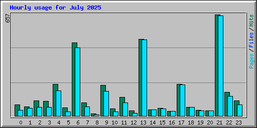 Hourly usage for July 2025