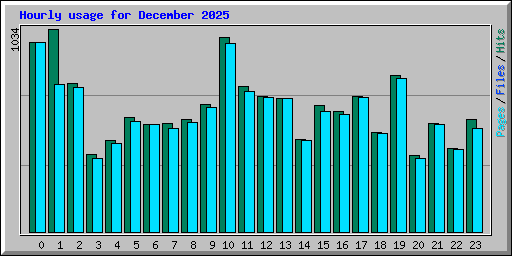 Hourly usage for December 2025